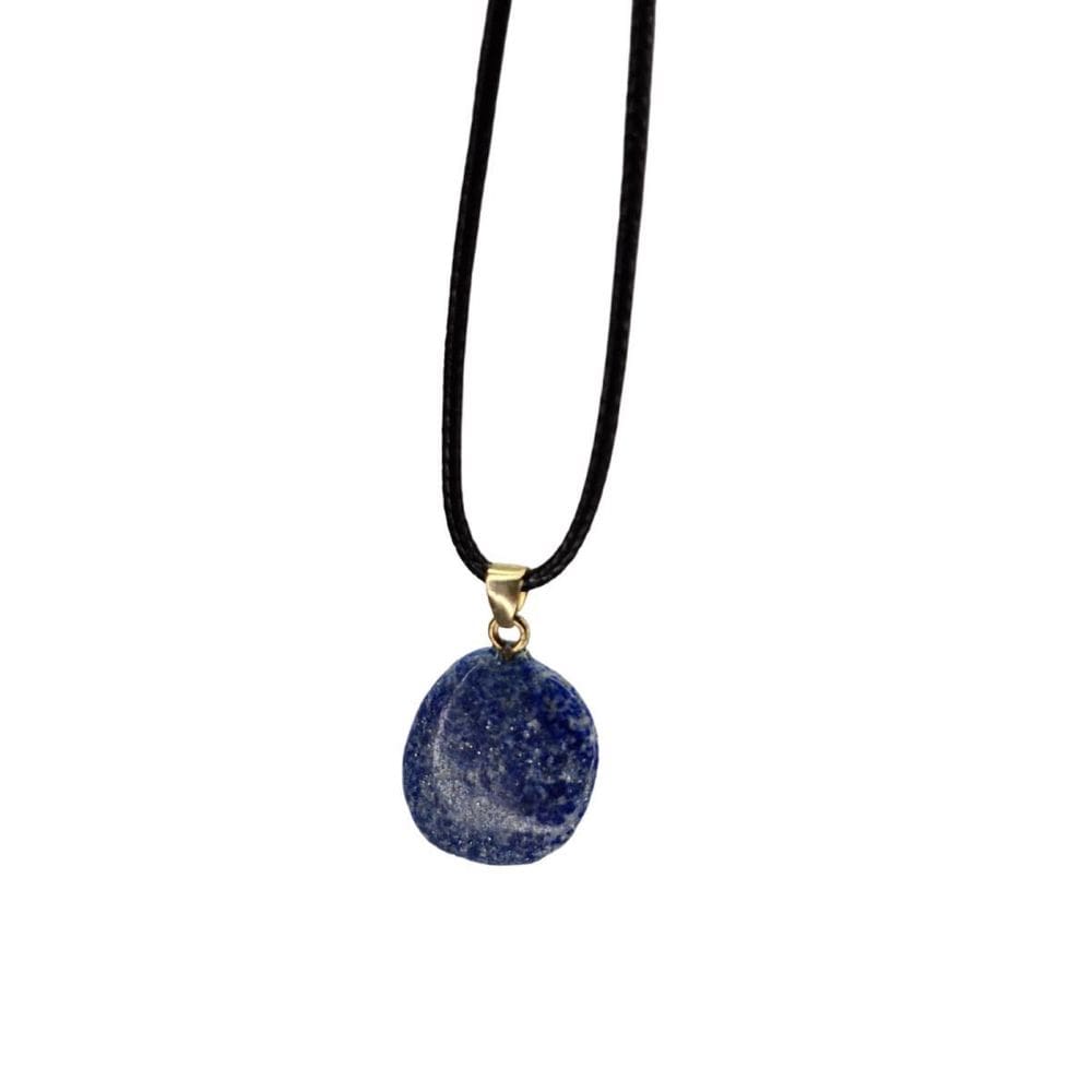 Colar Cordão Com Pingente De Pedra Lápis Lazúli Natural