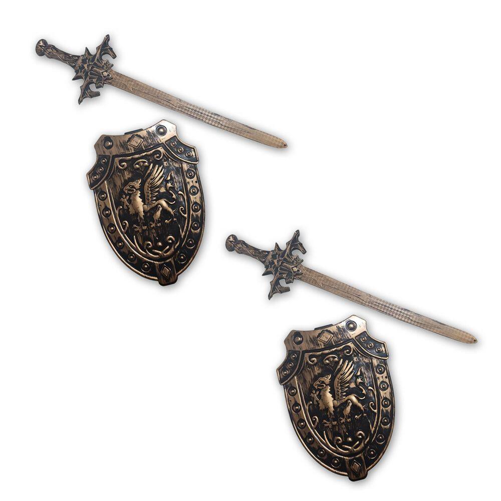 2 Kits Medieval Espada Escudo Grifo Medieval Infantil JR0954