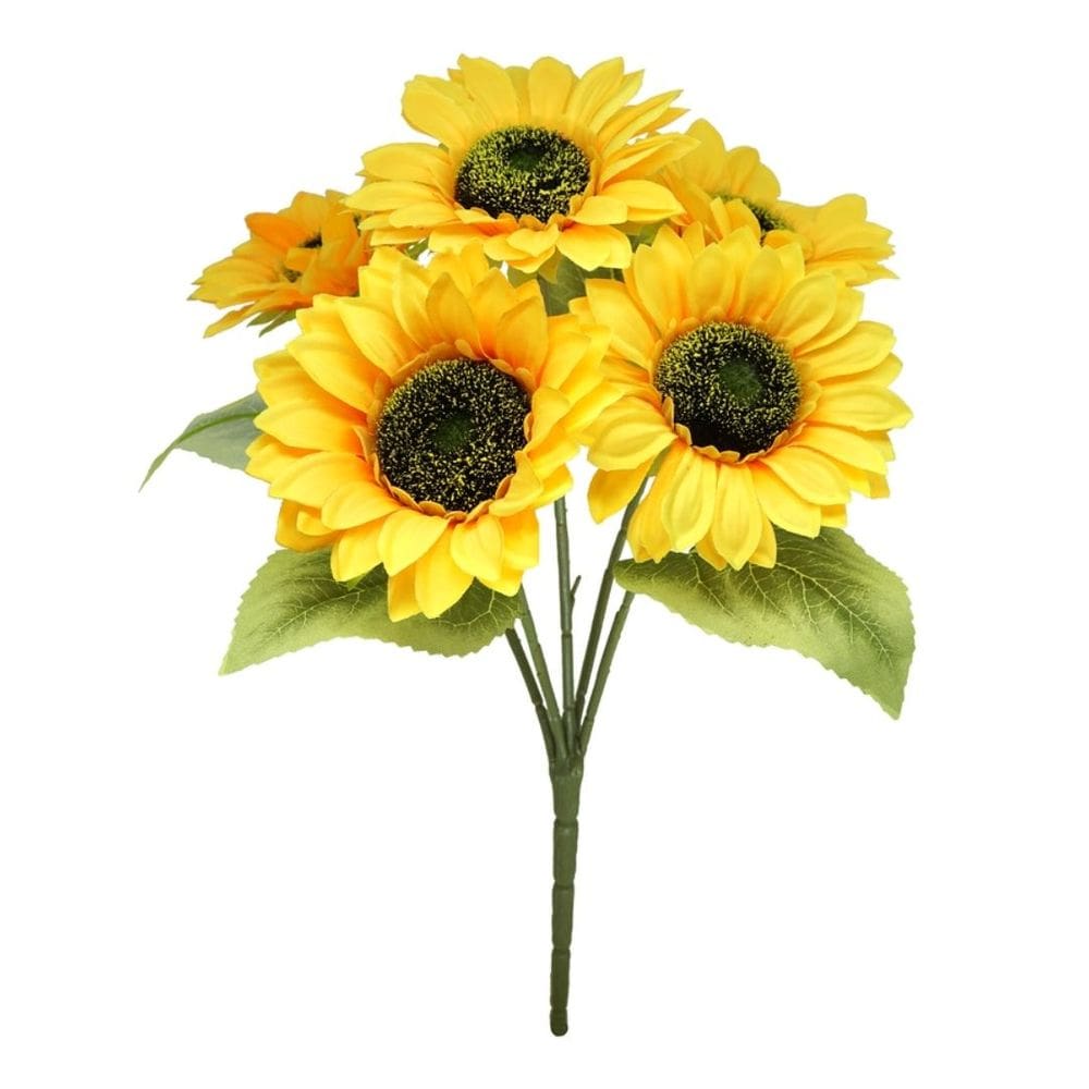 Buquê Girassol 45cm 5 Flores Artificial Premium - MC Flores