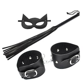 Kit Máscara Mulher Gato, Chicotinho e Bracelete Sintético