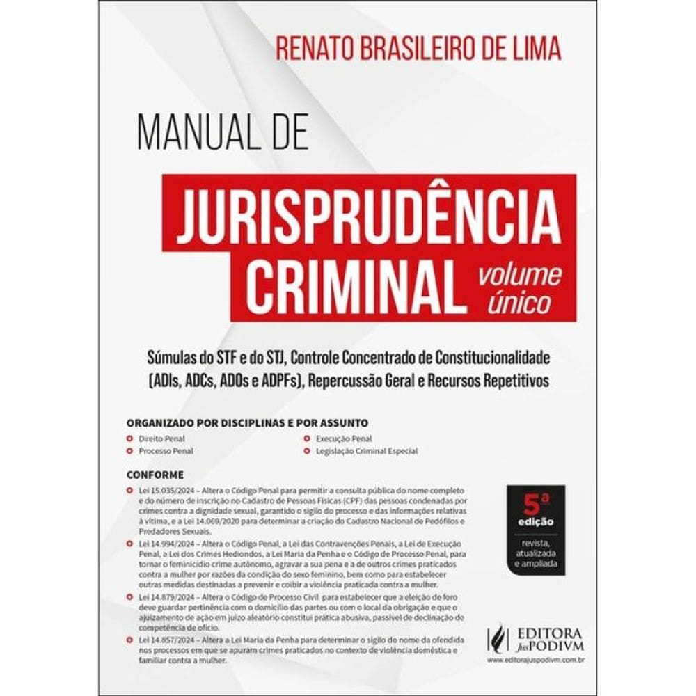 Manual De Jurisprudência Criminal - Volume Único - 2025