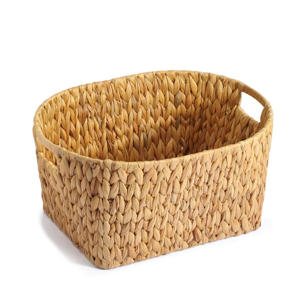 organizador multiuso oval com alças 32cm de fibra natural - Oikos