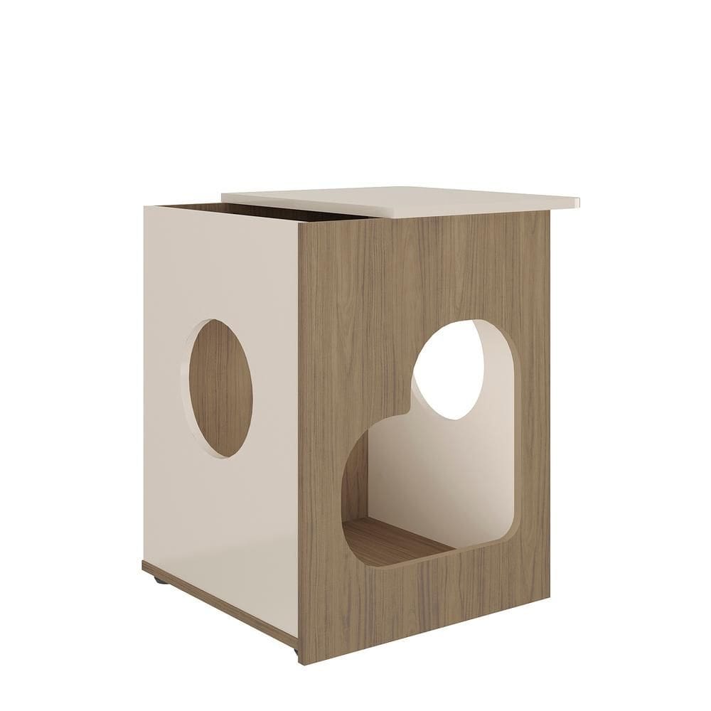 Mesa de Apoio Retangular para PET Off White