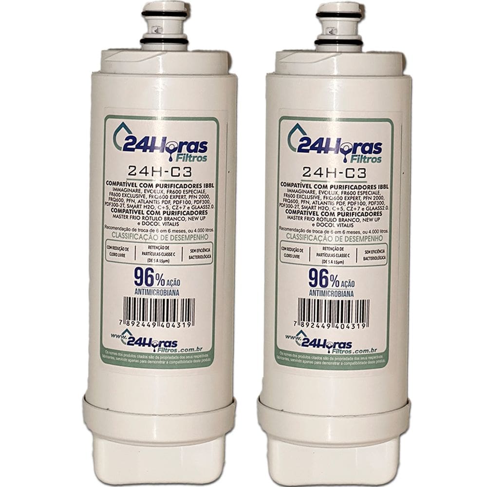 Kit 2 Filtro Refil Compatível IBBL C+3 Immaginare E-Due FR600 Evolux