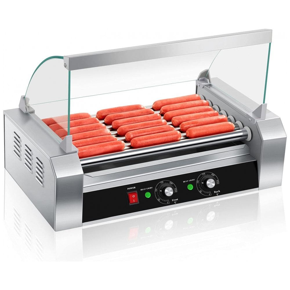 Máquina de Salsicha Profissional em Aço Inoxidável até 18 Unidades, 1000W, 110v, SYBO OT R3 8, Prateado