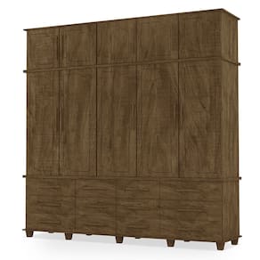 Guarda Roupa Roupeiro Casal Berlim 5 Portas 12 Gavetas com Maleiro Malbec Luapa