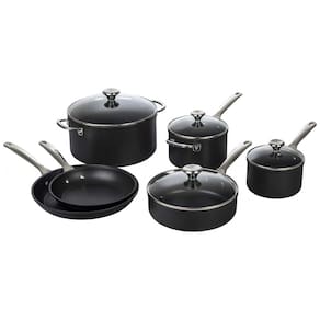 Conjunto de Panelas e Frigideiras em Aço Inoxidável, 10 Peças, LE CREUSET TNSP0010, Preto