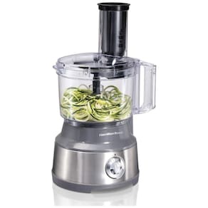 Processador de Alimentos com 2 Velocidades Ideal para Legumes, Aço Inoxidável, 450W, 110v, HAMILTON BEACH 70735, Prateado