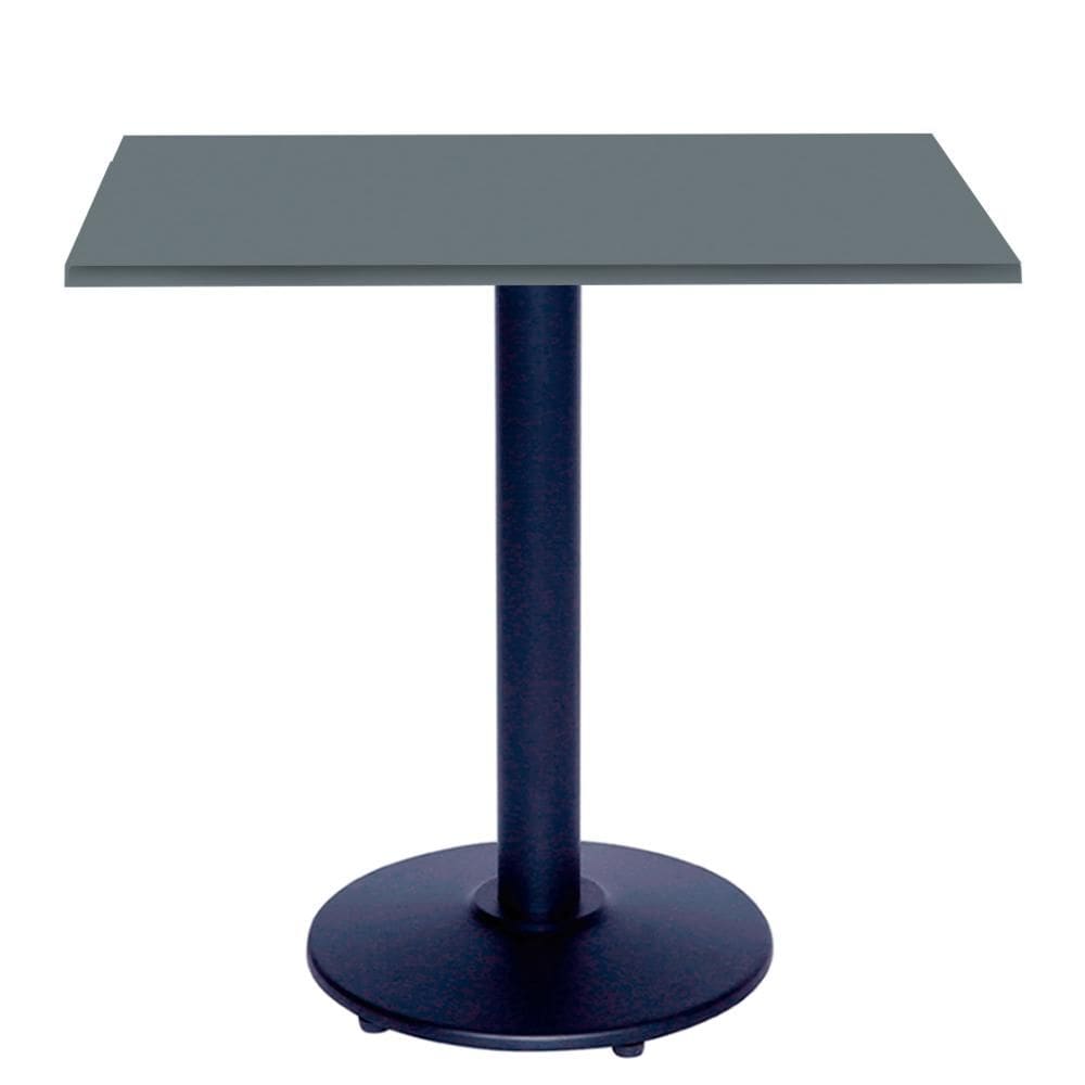Mesa Bistrô Ferro Preto 111,50 cm (Alt) Disco Redondo Tampo MDP Quadrado 60 cm (Larg) x 2,50 cm (Alt) Grafito