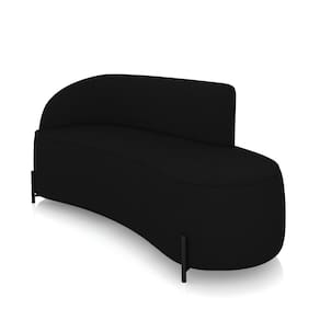 Sofá 3 Lugares Orgânico 180cm Pé Ferro Preto Morgan Linho D03 - D`Rossi