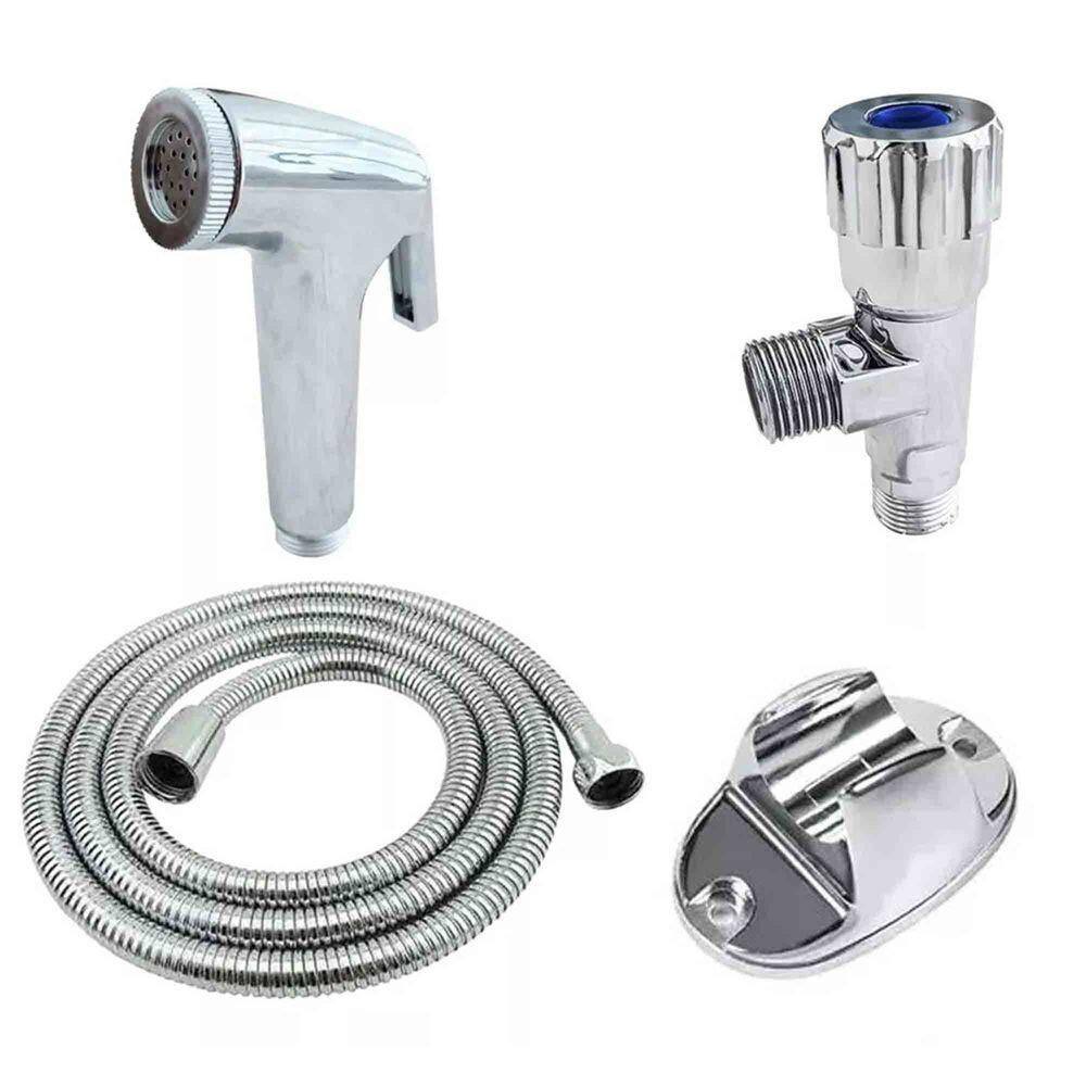Ducha Higienica Cromada Chuveirinho Completa Suporte Box Casa Lavabo Flexivel Mangueira Banheiro
