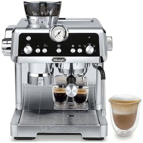 Máquina de Café Expresso em Aço Inoxidável com Capacidade de 1,3L e Moedor de Rebarbas Integrado, 110V 1450W, De Longhi Specialist