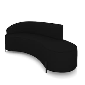Sofá 4 Lugares Orgânico 220cm Pé Ferro Preto Morgan Linho D03 - D`Rossi