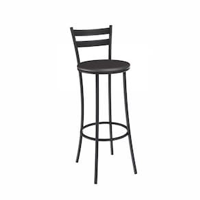 Banqueta Alta para Cozinha Kappesberg Jade de Metal com Assento Estofado Cor Preto Fosco 1 Unidade