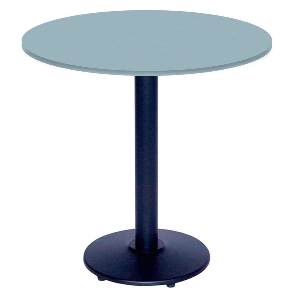 Mesa Bistrô Ferro Preto 111,50 cm (Alt) Disco Redondo Tampo MDP Redondo 70 cm (Larg) x 2,50 cm (Alt) Cinza