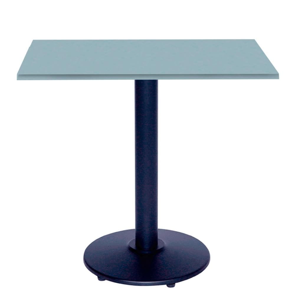 Mesa Bistrô Ferro Preto 111,50 cm (Alt) Disco Redondo Tampo MDP Quadrado 70 cm (Larg) x 2,50 cm (Alt) Cinza
