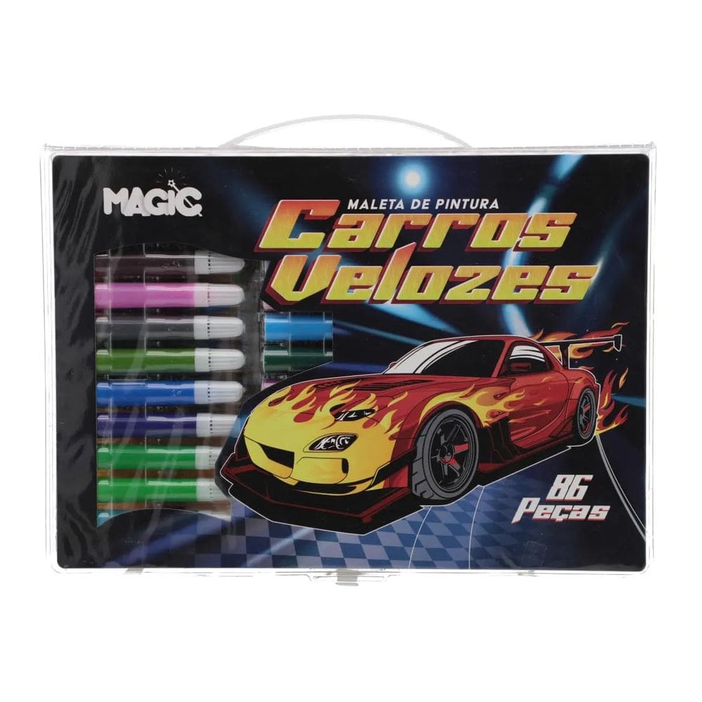 Conjunto Para Uso Escolar Carros Contendo 86Pcs