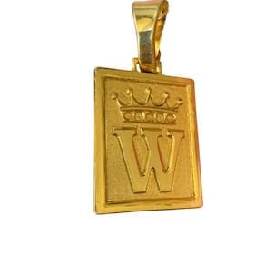 Pingente Letra  W  Médio- Banhado A Ouro 18K