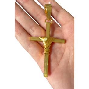 Pingente Cruz Fio Gg - Banhado A Ouro 18K