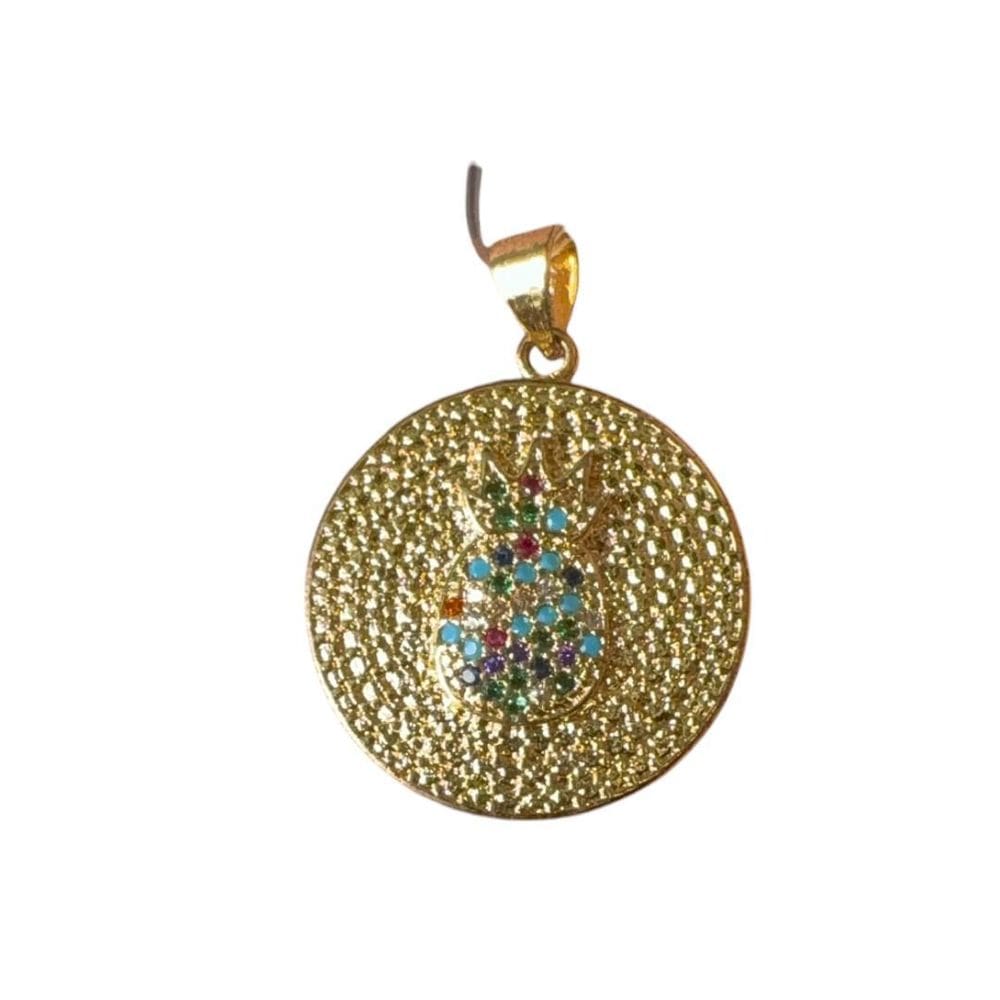 Pingente Abacaxí  P  - Banhado A Ouro 18K