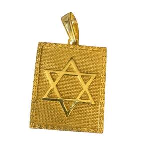 Pingente Estrela De Davi Quadrada - Banhado A Ouro 18K