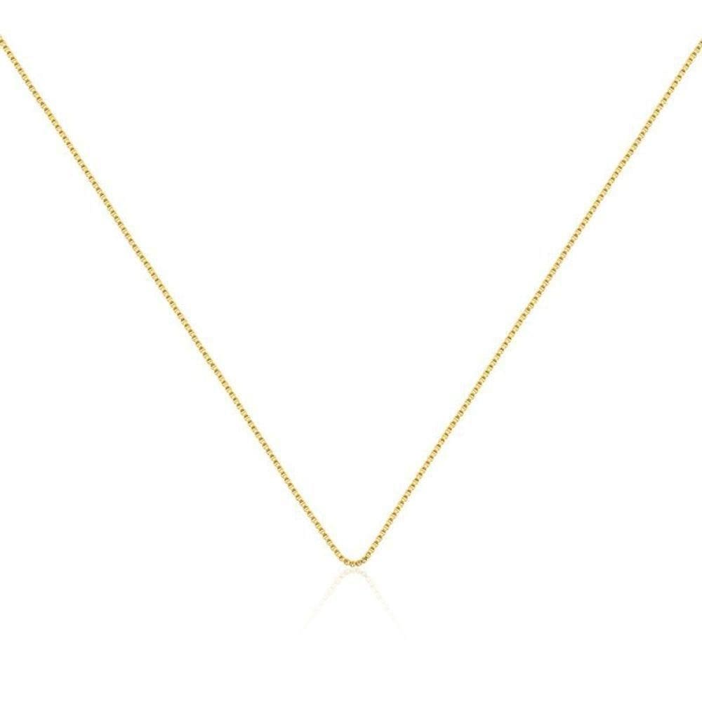 Corrente Veneziana Feminina Banhada Ouro 45cm Com Extensor