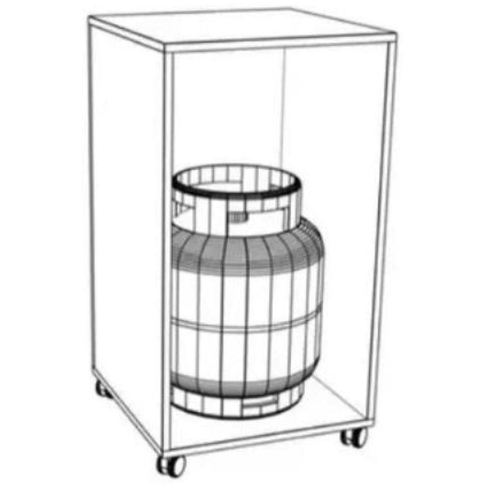 Aparador Mesa P Cozinha Porta Filtro Esconde Botijão De Gás