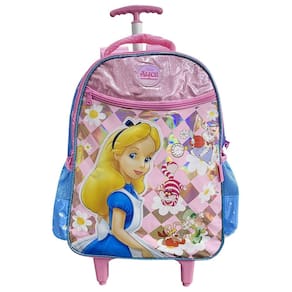 Mochila Alice No País Das Maravilhas Rodinhas Escolar Disney