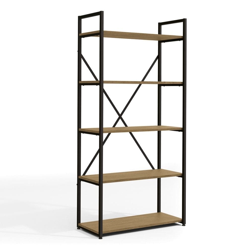Estante Alta 5 Prateleiras 152X72 cm LI006 Freijo Preto Fosco KPB