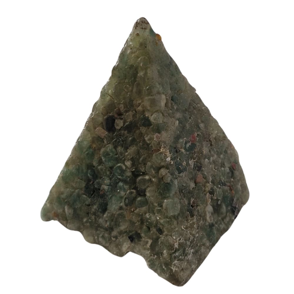 Pirâmide de Pedra Quartzo Verde 8 cm com Resina Decoração