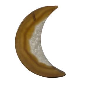 Lua Pedra Ágata Decorativa Enfeite Natural 8,5 cm