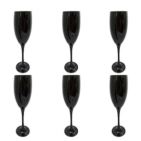 Conjunto 6 Taças Vidro Preta Champagne 190 ml Nadir