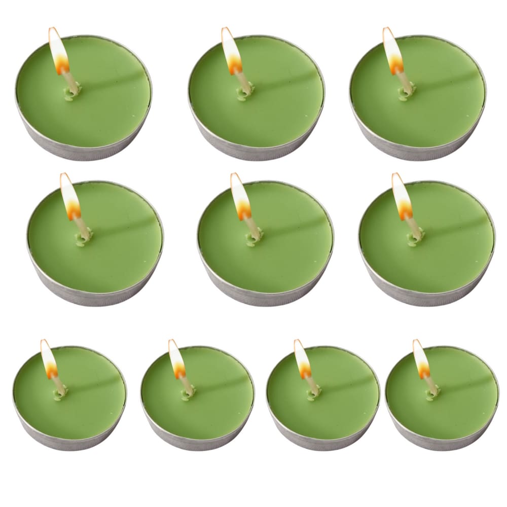 Kit 10 Velas Verde Rechaud Parafina Decoração