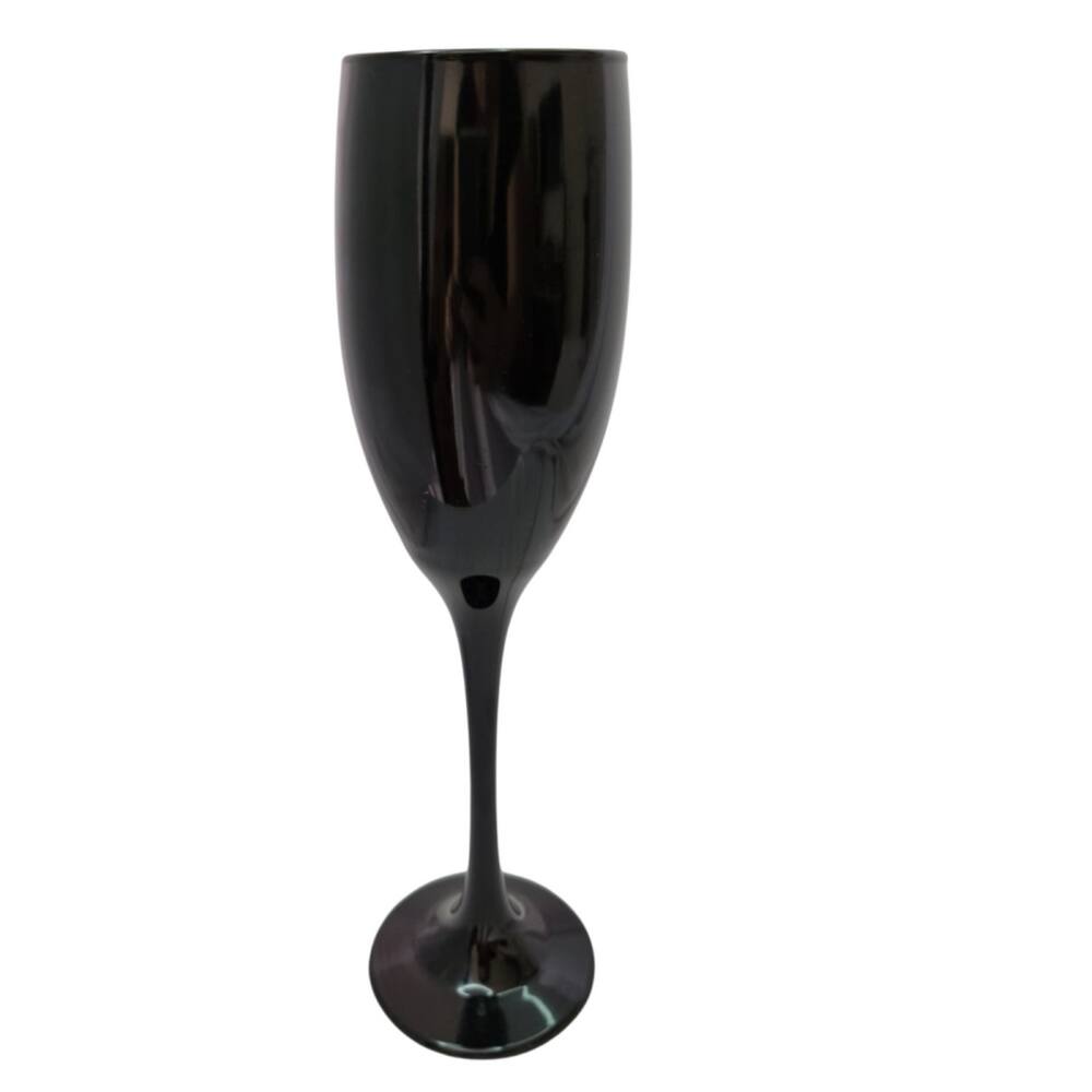 Taça Vidro Preta Champanhe 190 ml Nadir