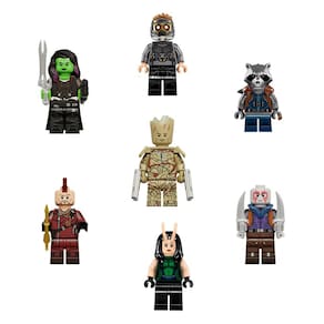 Kit Bonecos Guardioes Da Galaxia Star Lord Groot Bloco De Montar