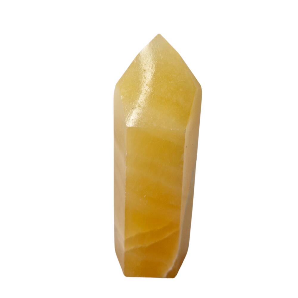Pedra Natural Ponta de Calcita Amarela Energia 300 a 400 g