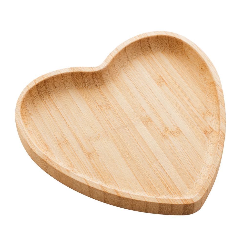Mini Bandeja C/Formato de Coração em Bambu Heart 12,5x12,5cm Lyor