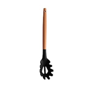 Pegador de Massas de Silicone Preto C/ Cabo Bambu Charmy Lyor
