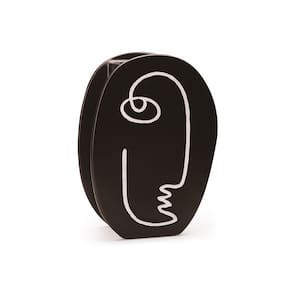 Vaso Decorativo Perfil Preto em Cerâmica 28x20cm Mart