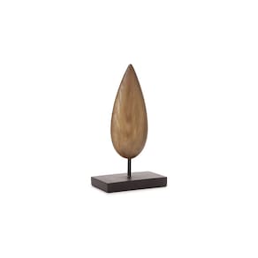 Escultura Decorativa Abstrata Marrom em Poliresina 29x16cm Mart