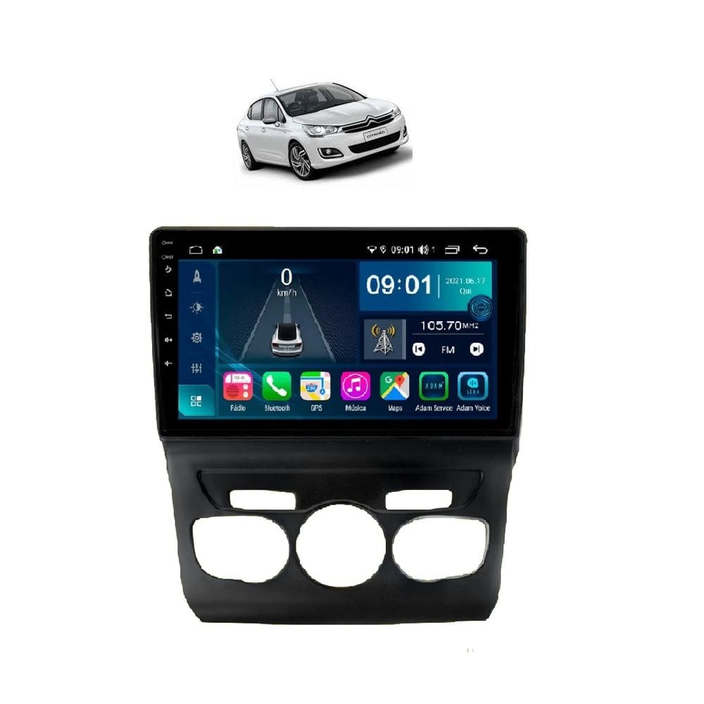 Kit Multimídia C4 Lounge 2014 / 2018 Android 9 Pol 2/32Gb Carplay - Vision 8990CP