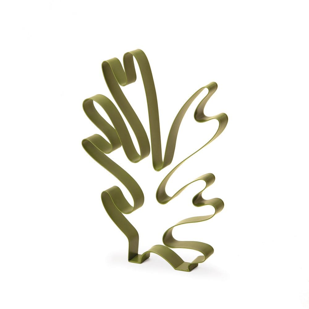 Escultura Decorativa Alga Marinha Verde em Metal 30,5x21cm Mart