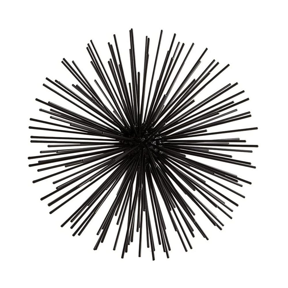 Escultura Decorativa Ouriço Preto em Metal 20cm Mart