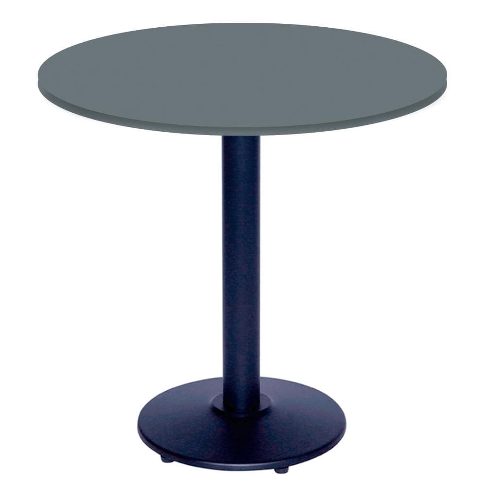 Mesa Bistrô Ferro Preto 111,50 cm (Alt) Disco Redondo Tampo MDP Redondo 80 cm (Larg) x 2,50 cm (Alt) Grafito
