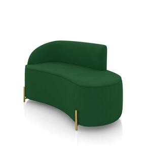 Sofá 2 Lugares Orgânico 140cm Pé Dourado Morgan Suede Verde D03 - D`Rossi