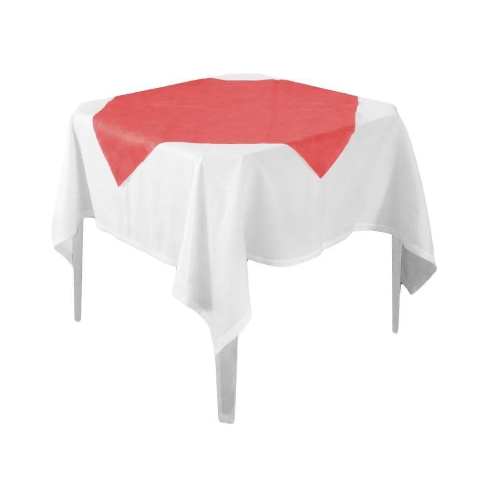 Toalha De Mesa Liso Vermelho Tnt 70cm X 70cm - 10 Unidades