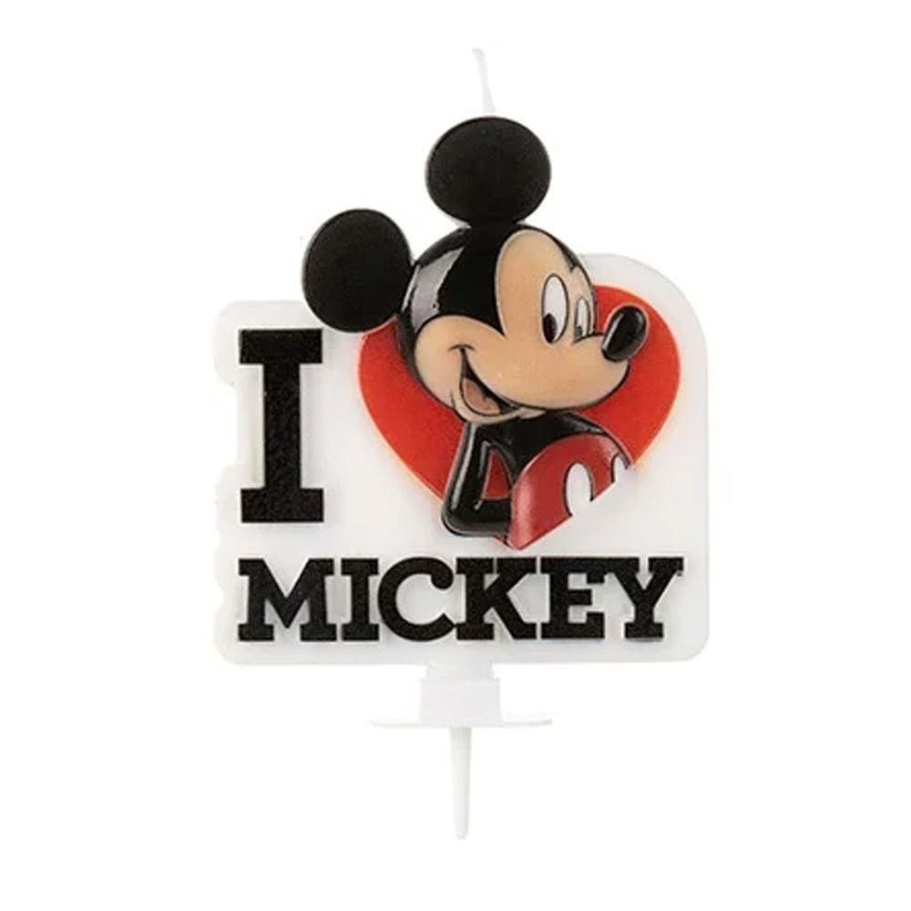 Vela De Aniversário Mickey 3d I Love Mickey