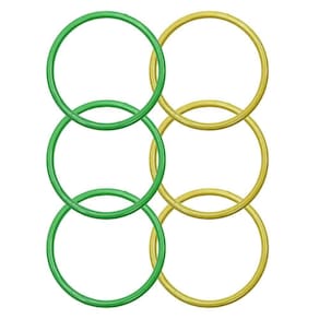 Argola De Plástico Brasil Verde E Amarela - 6 Unidades