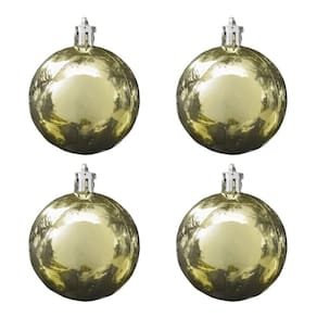 Bola De Natal Dourada Metalizada 5cm - 4 Unidades