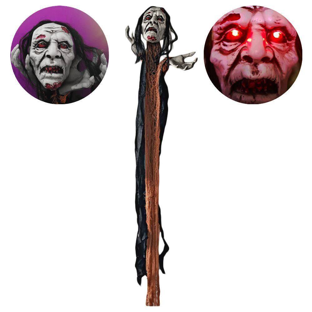 Boneco Monstro Decoração Halloween Com Som E Luz
